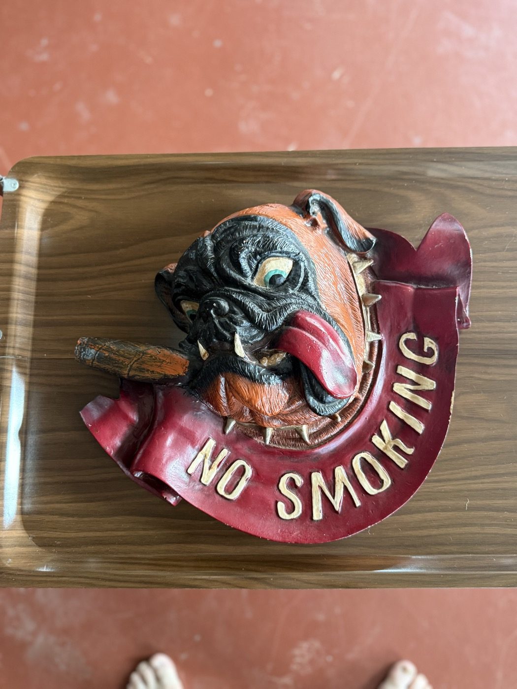 Targa «NO SMOKING» con bulldog