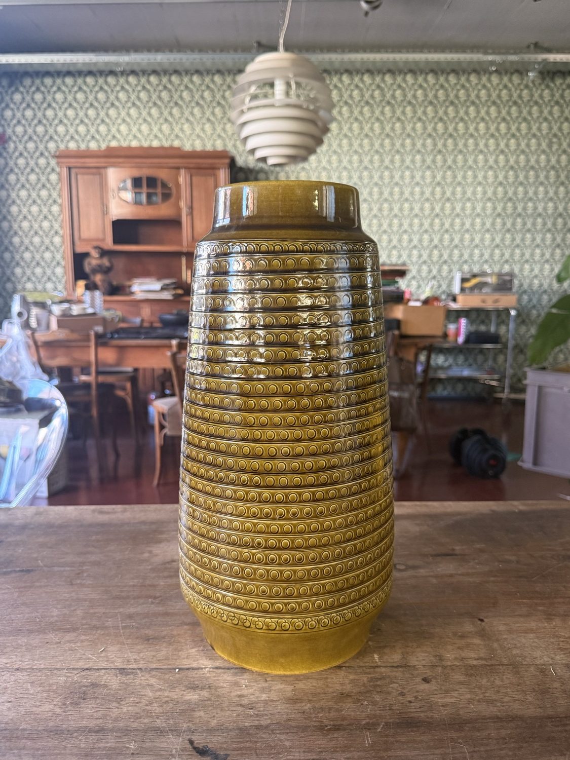 Bodenvase West Germany 666-40, senfgelb