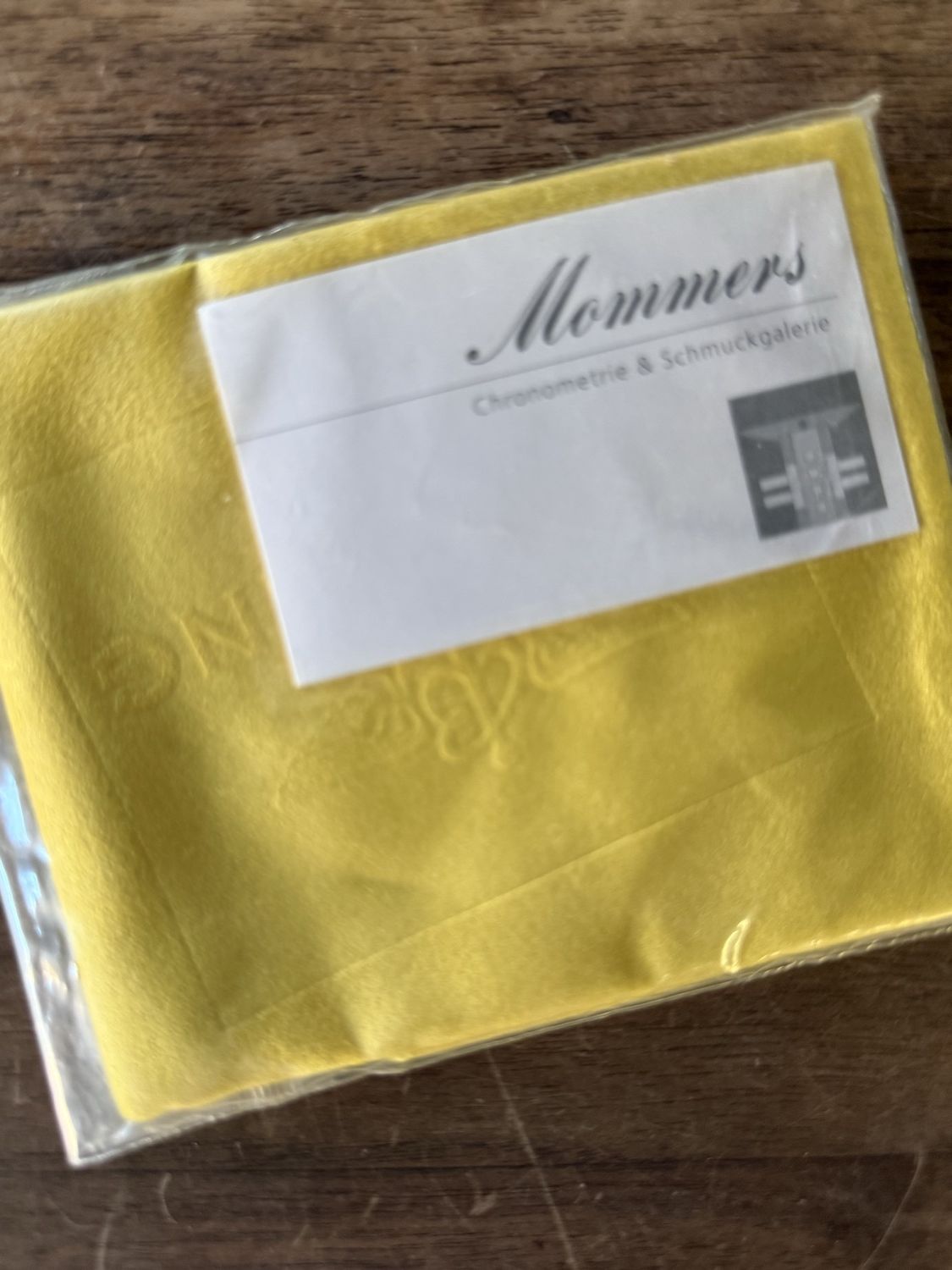 Poliertuch «Mommers Chronometrie & Schmuckgalerie»