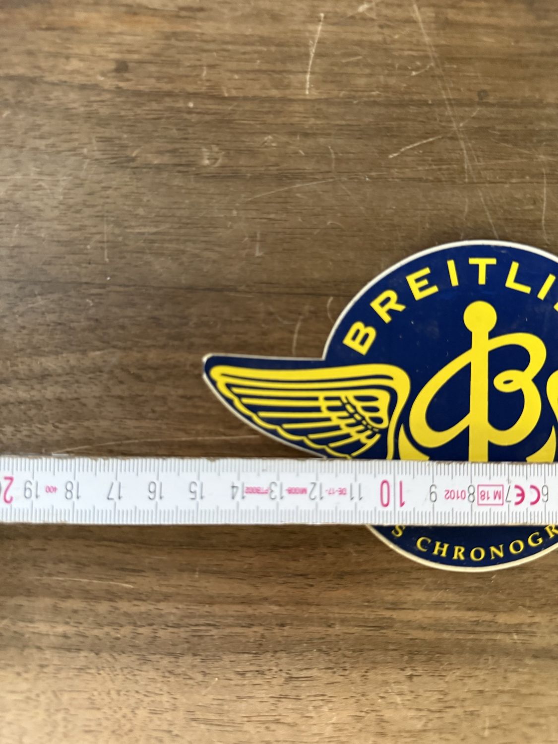 Breitling Aufkleber, Flügellogo blau-gelb