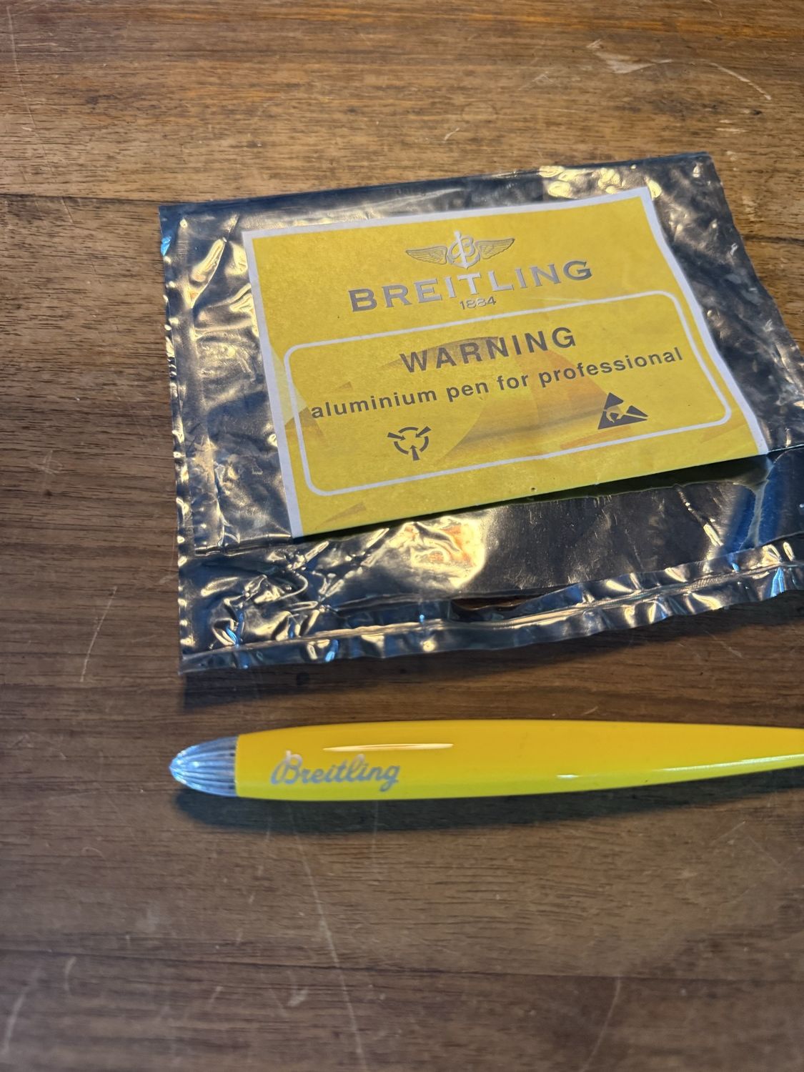 Breitling Kugelschreiber aus Aluminium, mit Originalverpackung (geöffnet)