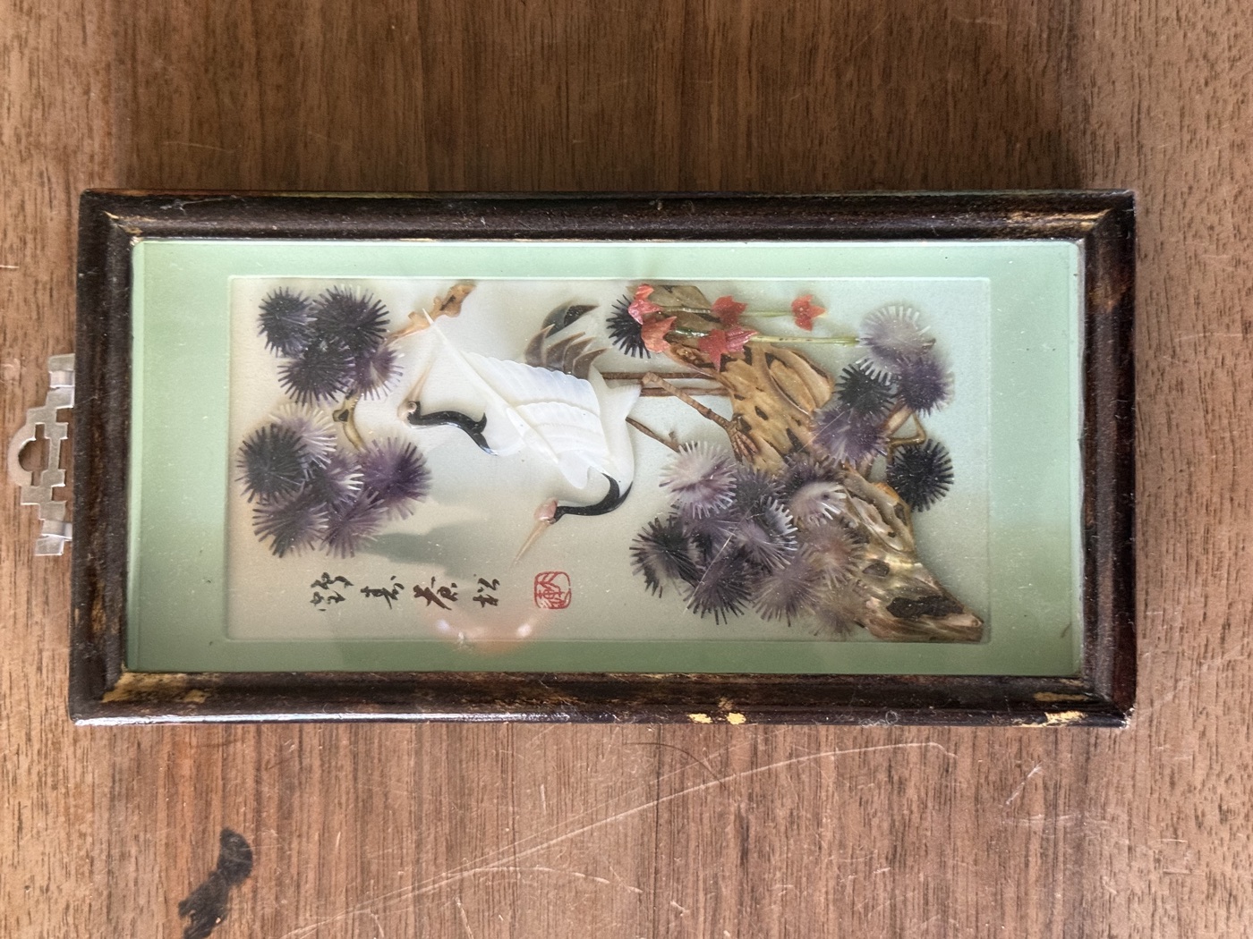 Japanisches Reliefbild mit Kranich