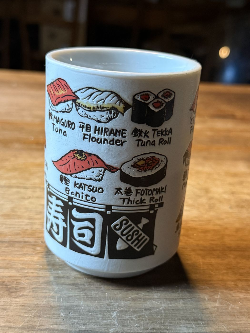 Sushi-Teebecher · japanisch, mit Fischnamen