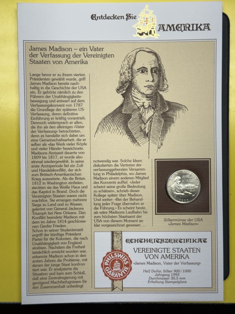 James Madison Half Dollar 1993